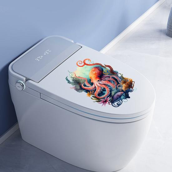Wasserdichter Wandaufkleber mit Meerestier-Muster aus PVC in Mehrfarbig für Badezimmer und Wohnzimmer - Bild 2