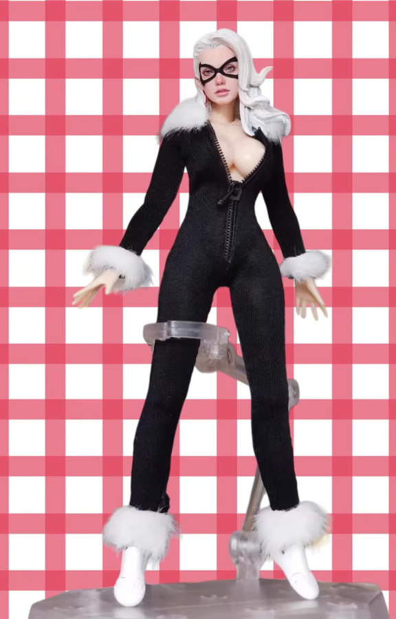 SnailShell Catwoman Schwarzer Katzen-Body, enger Overall, Maßstab 1:12 - Bild 2