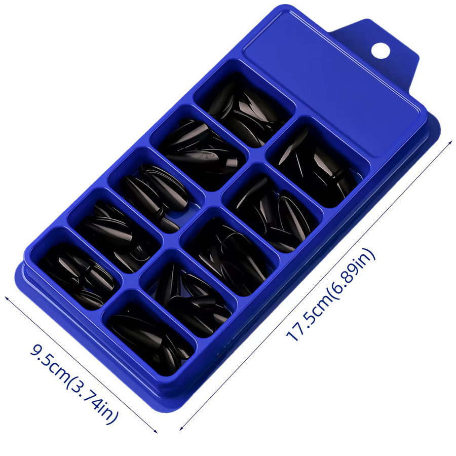 MAFANAILS Künstliche Nägel, Schwarz, Glänzend, 100 Stück - Bild 6