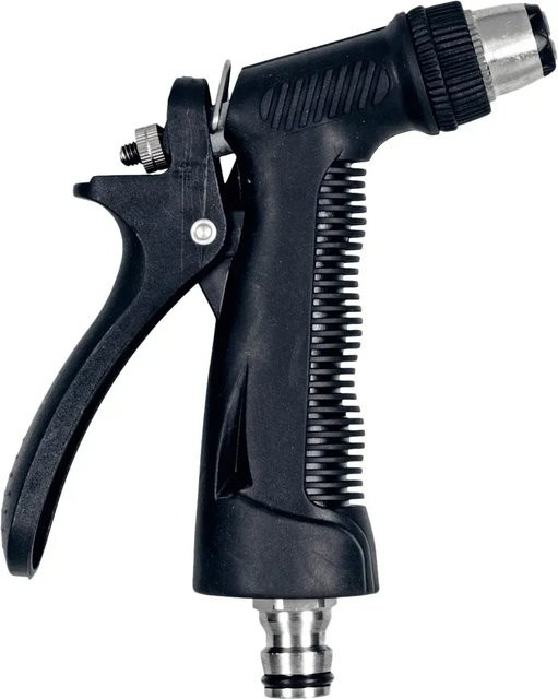 Geka plus Pistolenspritzdüse mit Stecksystem und Anschlussstecker in Schwarz mit ergonomischem Lamellengriff und stufenlos regulierbarem Wasserdurchfluss - Bild 1