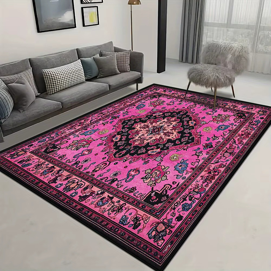 VIKAMA Teppich im böhmischen Retro-Stil, orientalisch bedruckt, Farbe: Pink, B/T: 120 x 80 cm, maschinenwaschbar - Bild 3