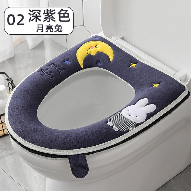 YTO bag Wasserdichte Toilettenmatte mit Reißverschluss aus Baumwolle in Lila mit Tier-Motiv - Bild 1