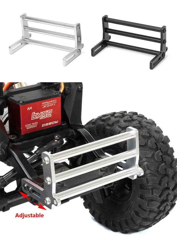 MALOM RC Frontstoßstange Bull Bars, Aluminiumlegierung, 1:10, Schwarz, Grau - Bild 4