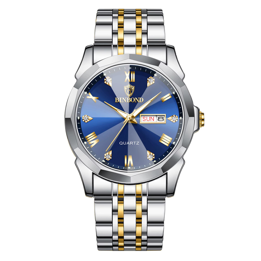 BINBOND Armbanduhr Quarz, Edelstahl, Blau, Herren - Bild 7