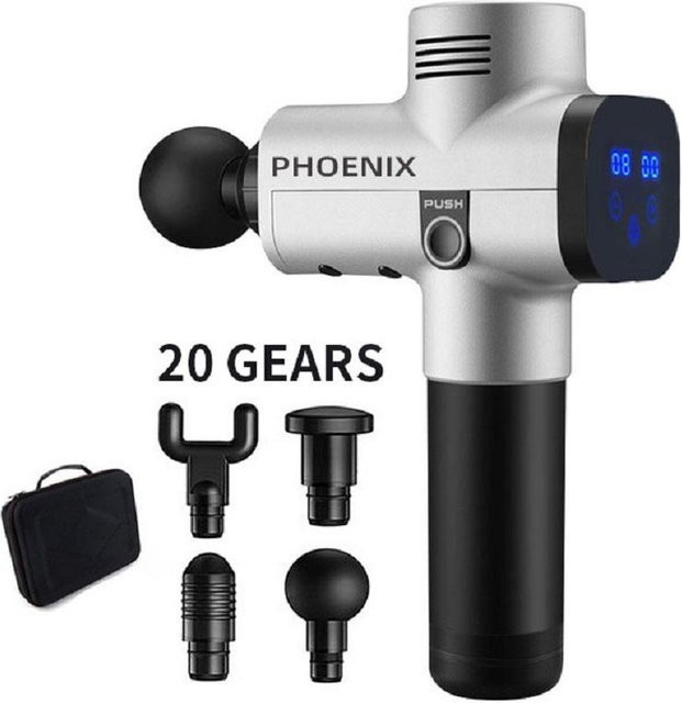 Oeing Phoenix A2 Massagepistole Tiefengewebemassagegerät in Silber - Bild 1