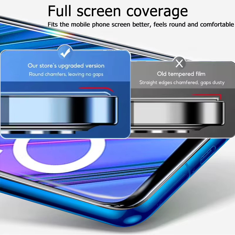 3er-Set gehärtetes Glas für Realme Narzo 30 5G, transparent, Full Coverage Display Schutz mit Fingerabdruck-Entsperrung und Anti-Explosion-Funktion - Bild 2