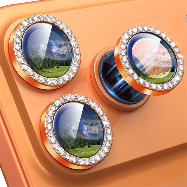 Diamantglas Kameraobjektivschutz mit Metallring für iPhone 17 Air 16 15 14 Pro Max Plus 13 Mini 16Pro 17Pro - Bild 1