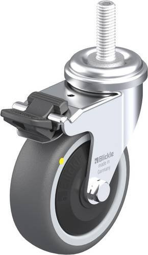 Blickle LRA-PATH 75KF-FI-ELS-GS10 Lenkrolle mit Feststeller in Grau und Silber, Rad-Durchmesser: 75 mm, Tragfähigkeit: 65 kg - Bild 1