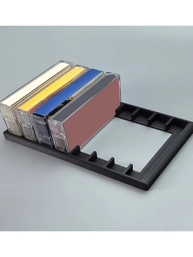 HNKMP Kassetten-Aufbewahrungsfach in Schwarz mit 8 Fächern, 3D-gedruckter Retro-Audiokassettenhalter aus Kunststoff für deinen Schreibtisch-Organizer - Bild 5