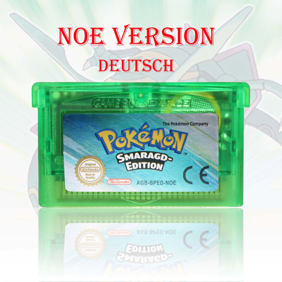 Pokemon Videospiel-Cartridge GBC/GBA NOE Version Kristall, Smaragd, Feuerrote Edition, Blattgrüne Edition oder Rubin als Rollenspiel-Modul von Bandai - Bild 2