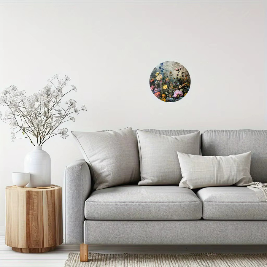 Rundes Metallschild Potdemiel mit floralem Grafikdesign in Mehrfarbig, Durchmesser: 20 cm - Bild 3