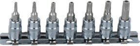 KS Tools CHROMEplus Bit-Stecknuss-Satz TX mit Bohrung, 7-teilig, Silber - Bild 1
