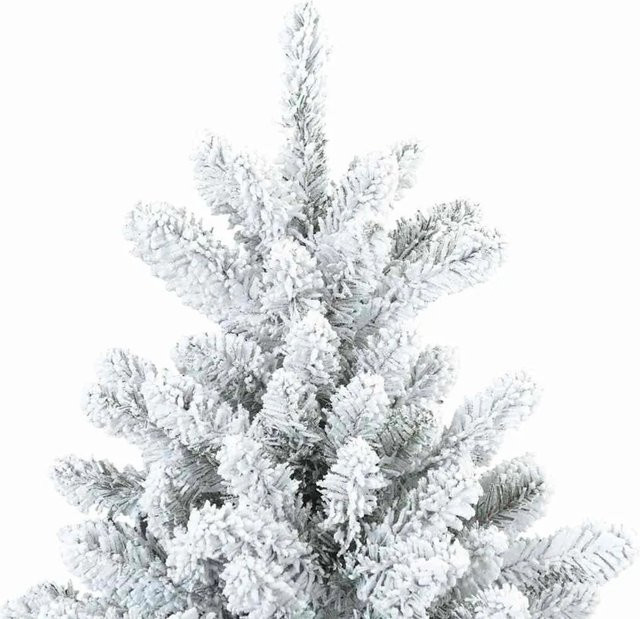vidaXL Künstlicher Weihnachtsbaum mit Scharnier, Schneebedeckt, Weiß und Grün, Höhe: 240 cm - Bild 1