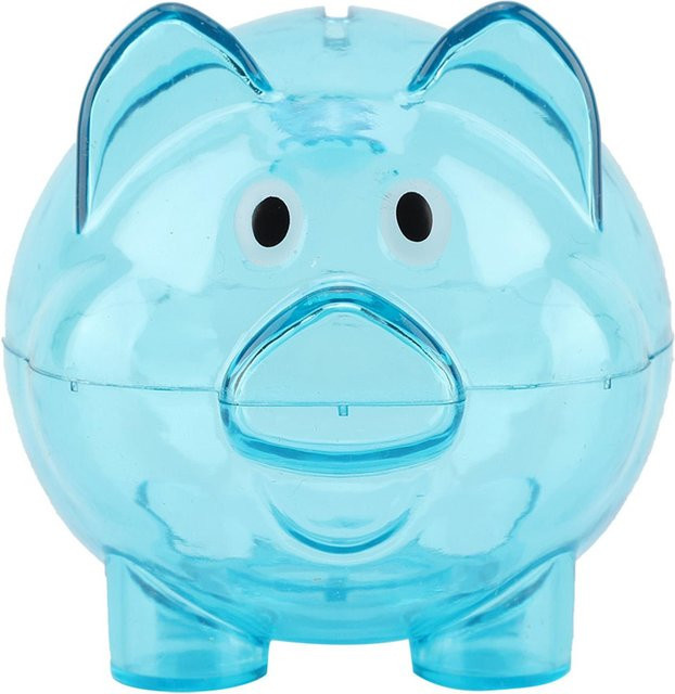 Kreative Schweine Sparbank aus Kunststoff für Kinder von Tooarts in Grün und Blau - Bild 1