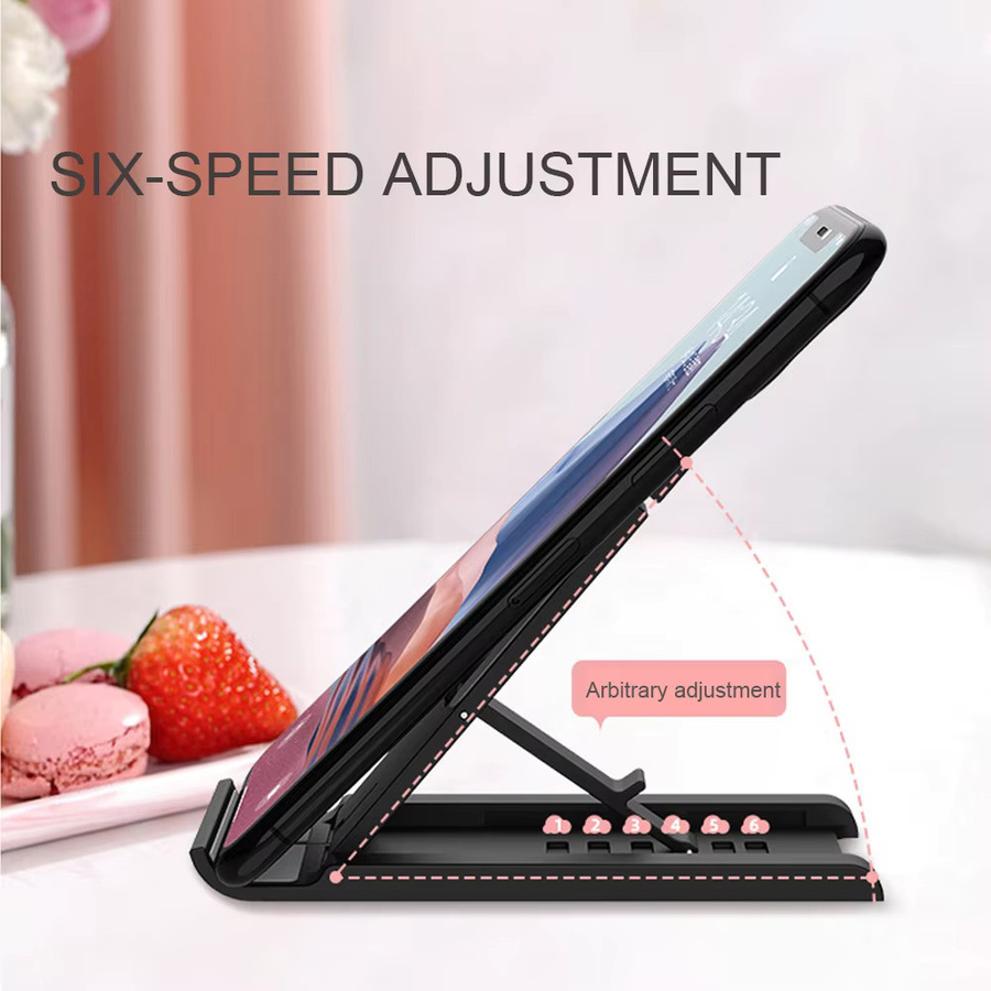 Tragbarer und faltbarer Handy-Ständer für iPad, iPhone und Samsung S23, skalierbarer Desktop-Halter in Weiß - Bild 3