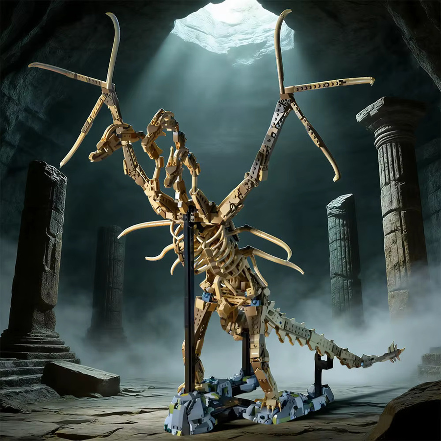 Gobricks King Ghidorah Fossil, Bausteine Modell, Fantasy - Bild 2