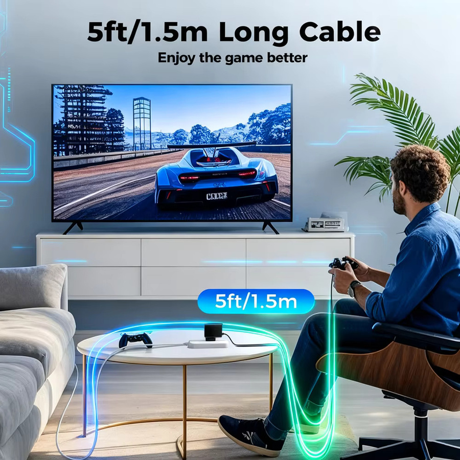 OBHO 39 W GaN-Netzteil mit 1,8 m Kabel in Schwarz, kompatibel mit Nintendo Switch, Switch Lite und Switch OLED, unterstützt TV-Modus und Schnellladung für Pro Controller - Bild 3