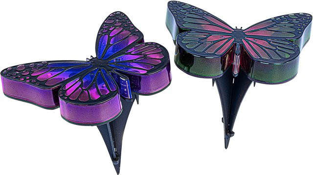 Viva Domo Solar-LED-Bodenleuchten Schmetterling in Multicolour, 2 Stück - Bild 1