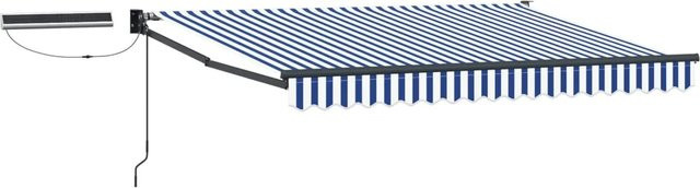 Elektrische ausziehbare Markise vidaXL mit Motor in Blau und Weiß, B: 300 cm, T: 250 cm - Bild 1