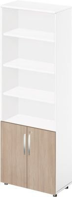 Schäfer Shop Select Kombischrank LOGIN mit Regalen und Türen, Weiß/Eiche, B/T/H: 80 x 42 x 224 cm - Bild 1