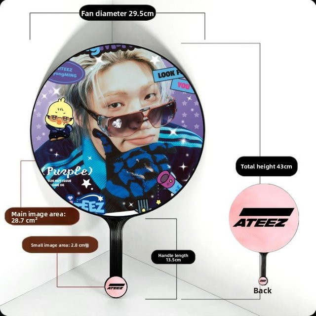 ATEEZ Mini-Handventilator tragbar in Multicolour mit Ventilatorhalterung - Bild 1