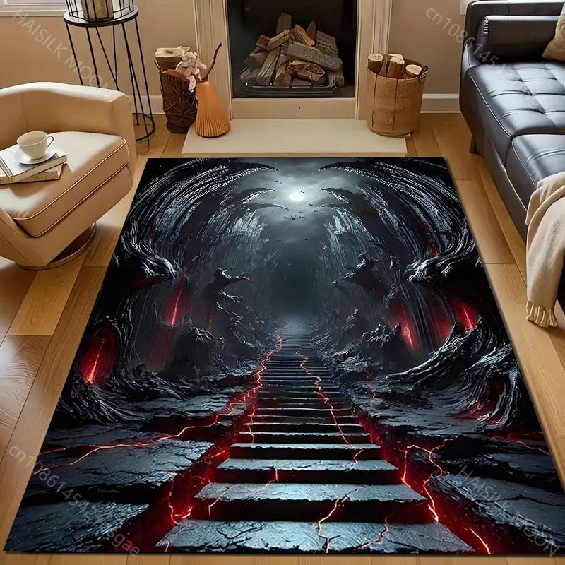 UQIDEHOME Teppich Dark Road To Hell in Grau, Modernes Design, B/L: 60 x 40 cm - Bild 3