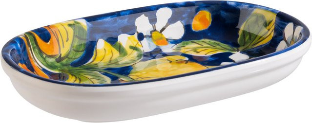APS Teller MEDITERRANEAN aus Melamin in Weiß/Mehrfarbig mit floralem Design, Volumen: 200 ml, L x B x H: 18,2 x 11,5 x 3 cm - Bild 1