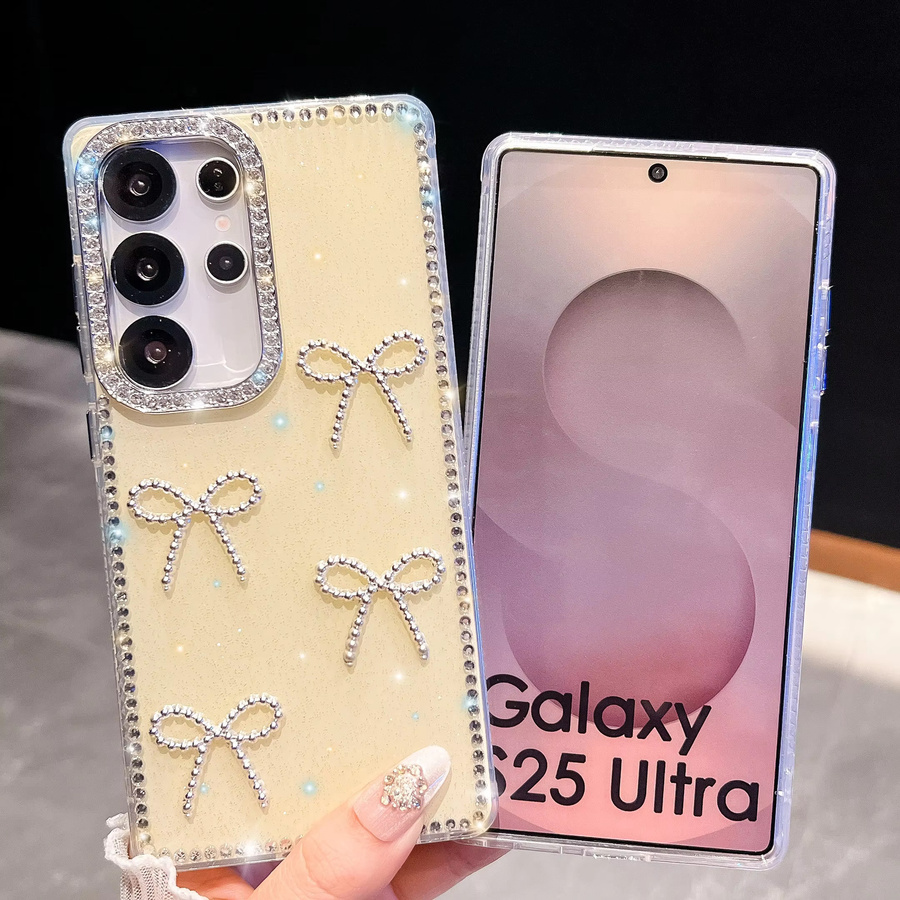Luxus Schmetterling Handyhülle mit Diamant-Effekt und Glitzer für Samsung Galaxy S23 S24 S25 Ultra A16 A17 A26 A36 A56 A15 A35 A55 in Transparent Multicolour - Bild 1
