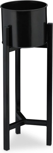 Relaxdays Blumentopfständer aus Stahl in Schwarz, Höhe: 60 cm, Breite: 21,5 cm, Tiefe: 21,5 cm - Bild 1
