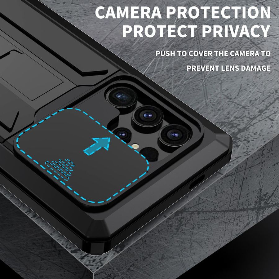 Meta Armor Heavy Duty Schutzhülle für Samsung Galaxy S24 Ultra Plus 5G mit Kamera- und Bildschirmschutz in Schwarz - Bild 3