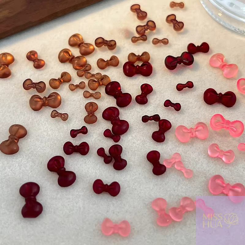 HUA HUA Nageldekoration, 50 Stück, Harz Nagel Charms, Wine red, Glänzend - Bild 2