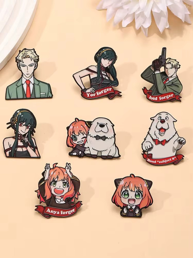 Potdemiel Spy Family Anya Emaille-Pins, Anime-Broschen, 4-teiliges Set - Bild 6