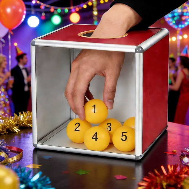 Rote Glücksbox aus Kunststoff für Partys und Spendenaktionen, 20 cm - Bild 1