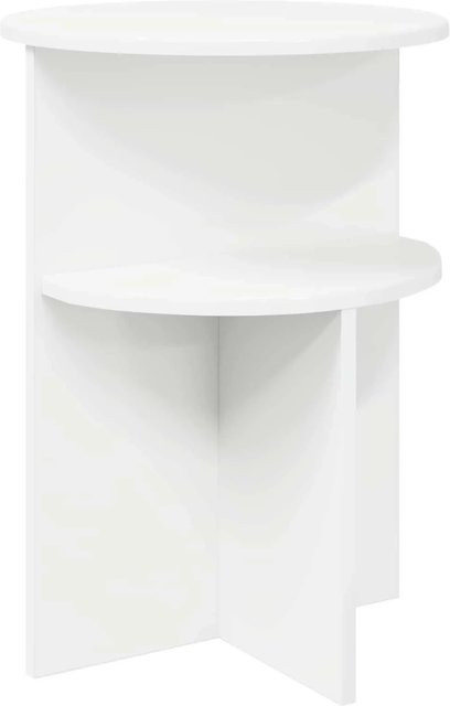 vidaXL Beistelltisch mit Stauraum Weiß, Durchmesser: 39,5 cm, Höhe: 55 cm - Bild 1