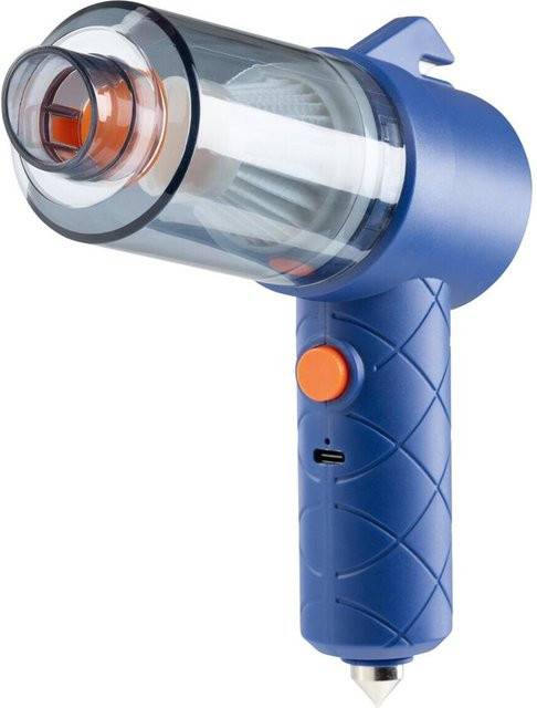 Cleanmaxx Akku-Handstaubsauger blau orange mit Blow-Funktion und waschbarem Filter B/H/L: 7 x 16,5 x 20 cm - Bild 2