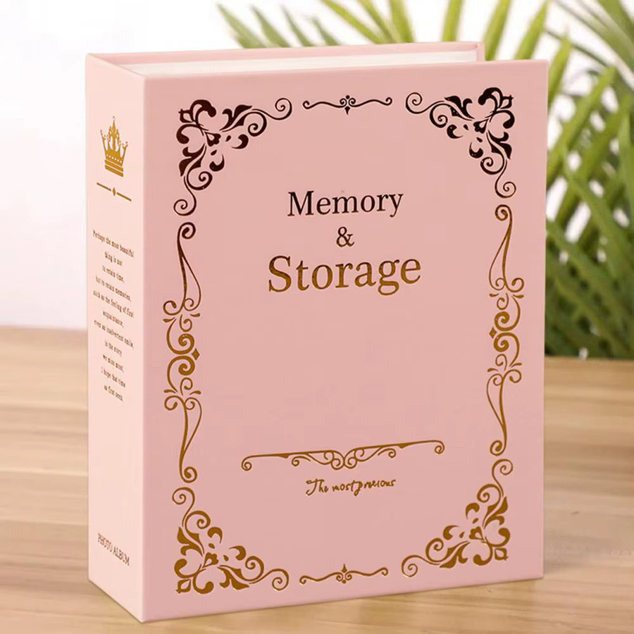 Vintage Fotoalbum in Pink mit 100 Taschen im 6-Zoll-Format für deine DIY-Erinnerungen - Bild 1