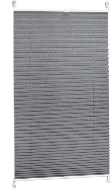 Relaxdays Plissee Rollo Grau Halbtransparent aus Polyester Breite: 90 cm, Höhe: 130 cm - Bild 1