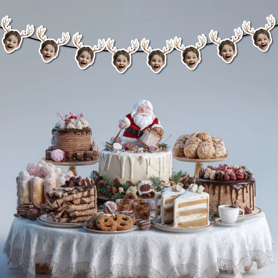 WEIGAO Fotobanner mit Rentiergeweih als Weihnachtsdekoration zum Aufhängen - Bild 2