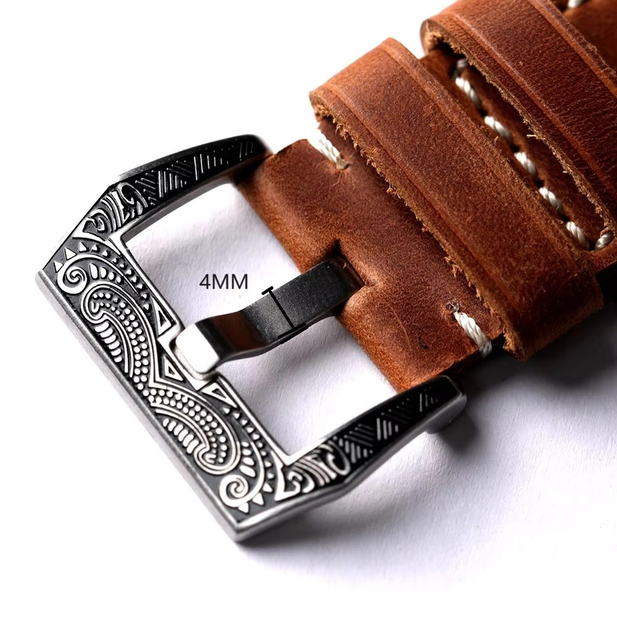 Raystray Uhrenarmband Leder, Edelstahl, Silber, Unisex - Bild 5