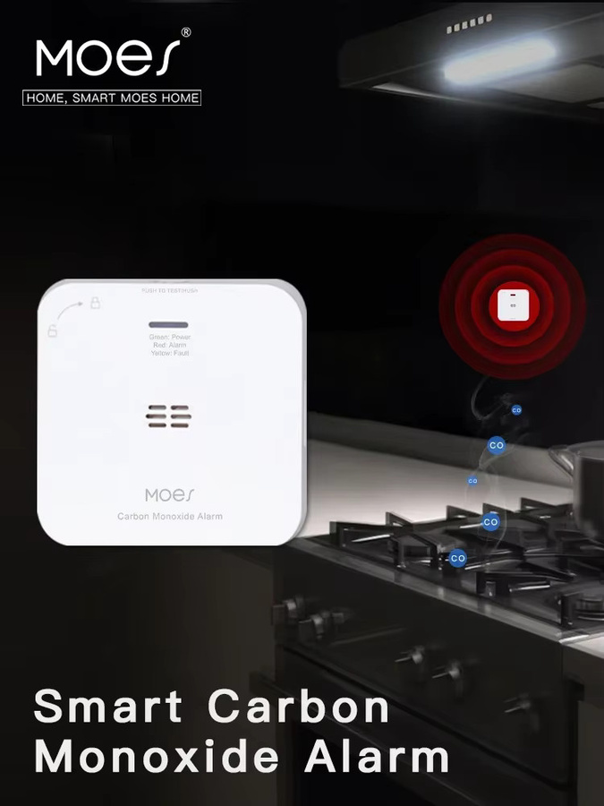 MOES Tuya ZigBee Smart CO-Detektor Kohlenmonoxid-Gasleck-Alarmsensor in Weiß, kompatibel mit ZigBee Hub - Bild 6