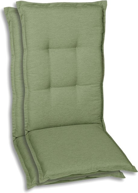 GO-DE TEXTIL Gartenauflagen für Hochlehner, 2er Set, hellgrün - Bild 1
