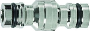 GEKA plus Stecksystem Verbindungsstecker Quick Coupling aus vernickeltem Messing in Silber - Bild 1