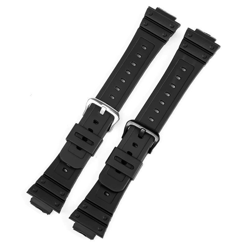 Casio Uhrenarmband, Kunststoff, Edelstahl, Schwarz, Unisex - Bild 1