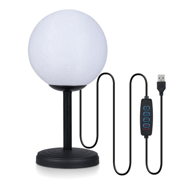 TOMTOP JMS 3D Mond Lampe als moderne LED Nachtlampe mit Dimmfunktion in Weiß oder Schwarz - Bild 2