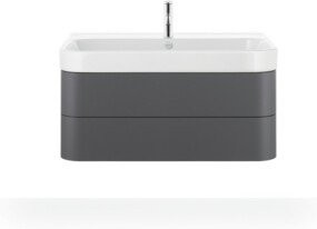 Duravit Waschtischunterschrank Happy D.2 Plus in Graphit Matt mit 2 Schubkästen, B/T: 97,5 x 49 cm - Bild 1