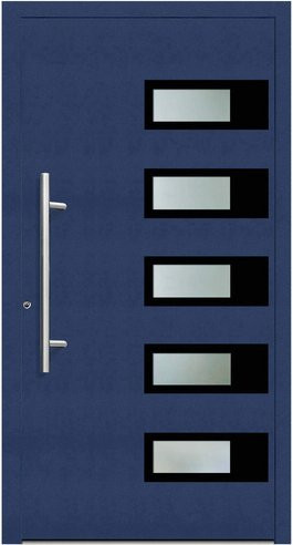 KNOCK Flügelüberdeckende Kunststoff-Haustür Terra mit Glaseinsatz in Stahlblau, B/T/H: 110 x 60 x 210 cm - Bild 1