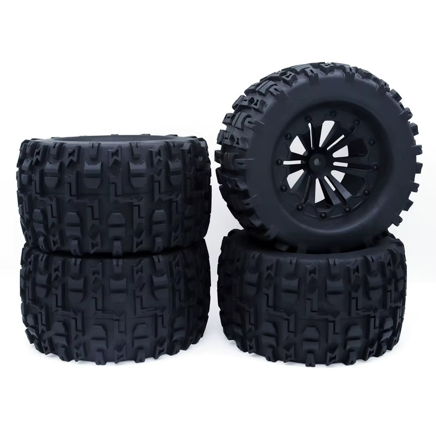 ZD Racing Monster Truck Räder Reifen, 4-teiliges Set, 1:10, Gummi, Schwarz - Bild 1