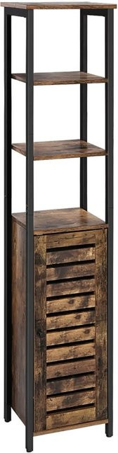 Vasagle Hochschrank im Vintage und Industrie-Design, Braun-Schwarz, B/T/H: 37 x 30 x 167 cm - Bild 1