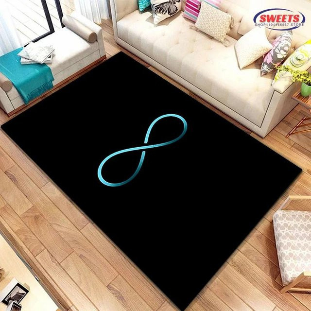 Karpetti Teppich mit Pi Mathe Wissenschaft Druck, Schwarz, B: 60 cm, T: 90 cm - Bild 1