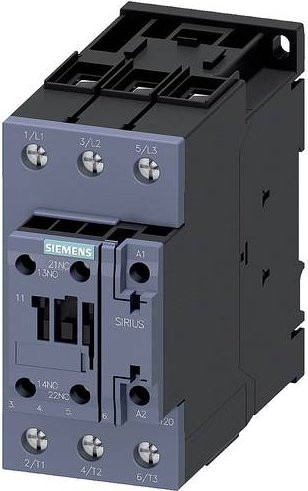 Siemens Leistungsschütz 3RT2036-1NF30 mit 3 Schließern, 690 V/AC, grau - Bild 1